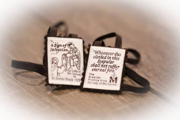 Brown Scapular - Our Lady of Mount Carmel - Made in the USA - 100% WOOL