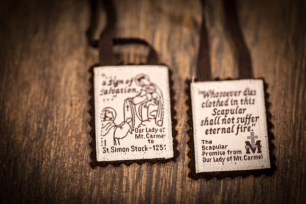 Brown Scapular - Our Lady of Mount Carmel - Made in the USA - 100% WOOL - Image 3