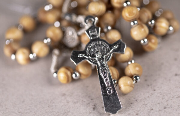 Rosary Wooden Beads St Benedict Crucifix Miraculous Medal 3-in-1 devotion NO CASE