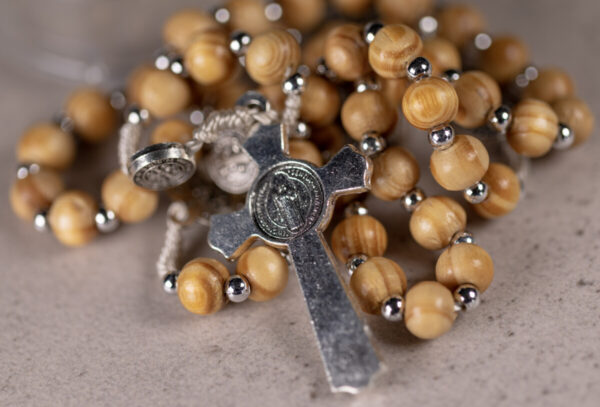 Rosary Wooden Beads St Benedict Crucifix Miraculous Medal 3-in-1 devotion NO CASE - Image 4