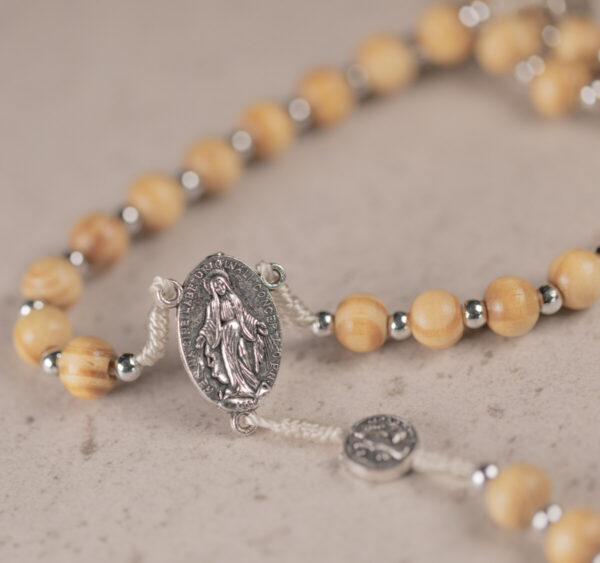 Rosary Wooden Beads St Benedict Crucifix Miraculous Medal 3-in-1 devotion NO CASE - Image 5