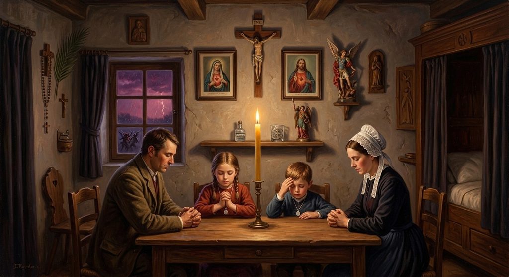 FAMILY AROUND CANDLE