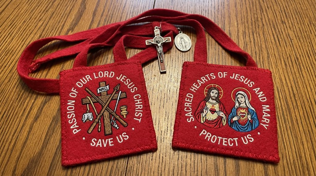 Red Scapular of the Passion of Our Lord and the Sacred Hearts of Jesus and Mary